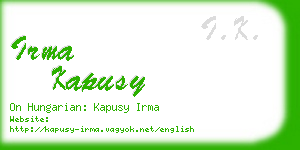 irma kapusy business card